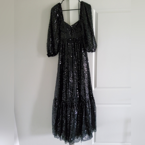 Selkie Black Princess Sequin Gown - Picture 6 of 16